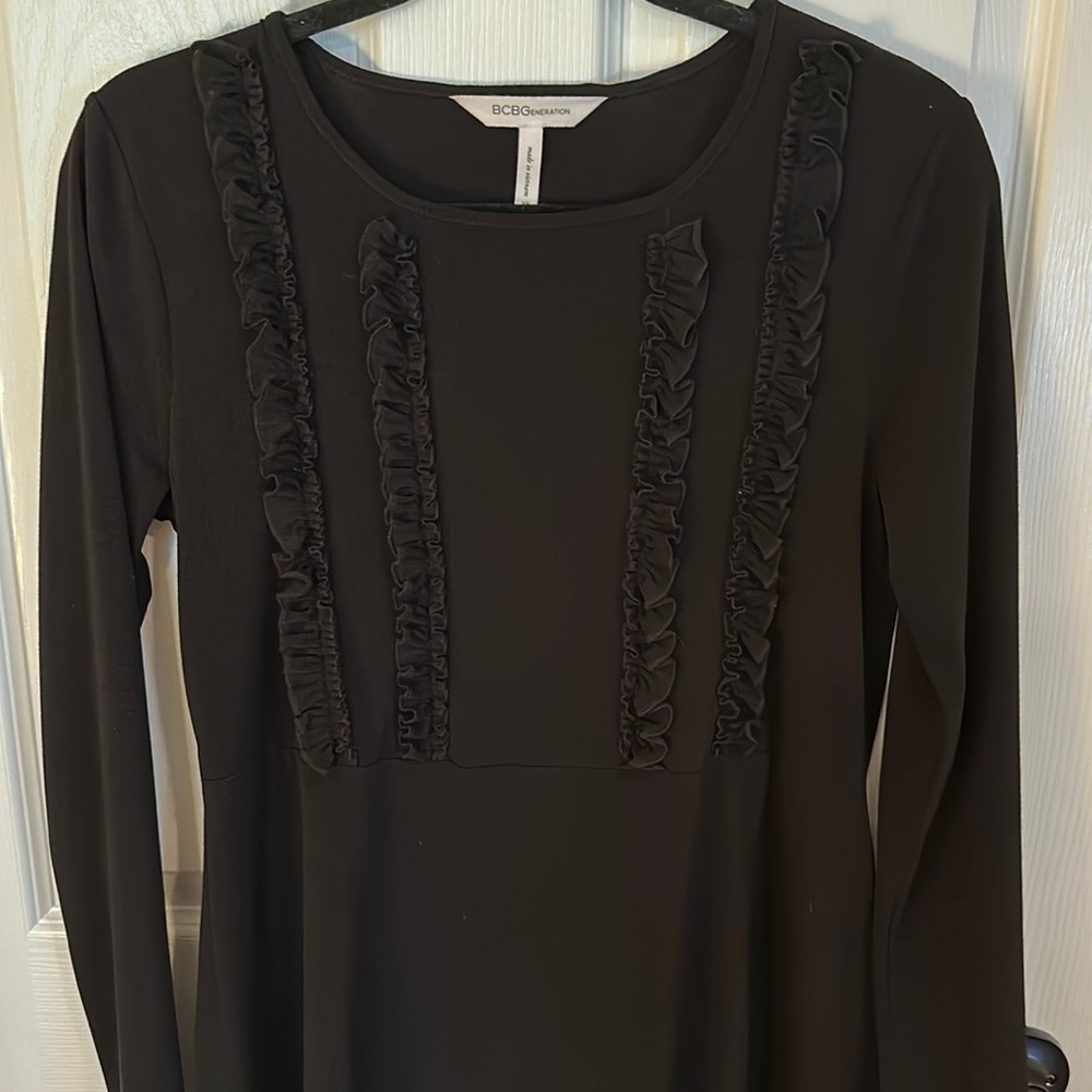 Ruffled black mini dress
